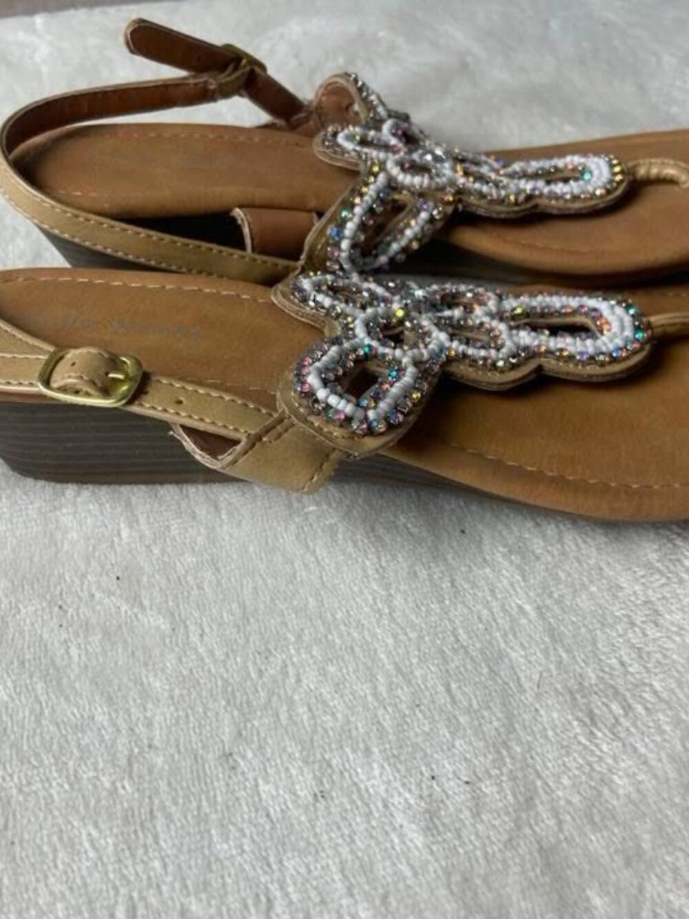 EUC Laura Scott Beaded Thong Sandals size 8.5 - Picture 4 of 6